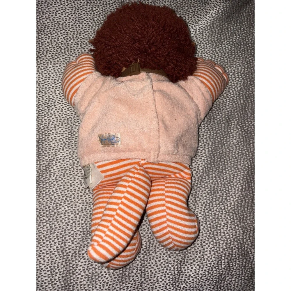 Vintage 1983 Cabbage Patch Kids Cat Koosas Brown Hair and Orange Striped Outfit